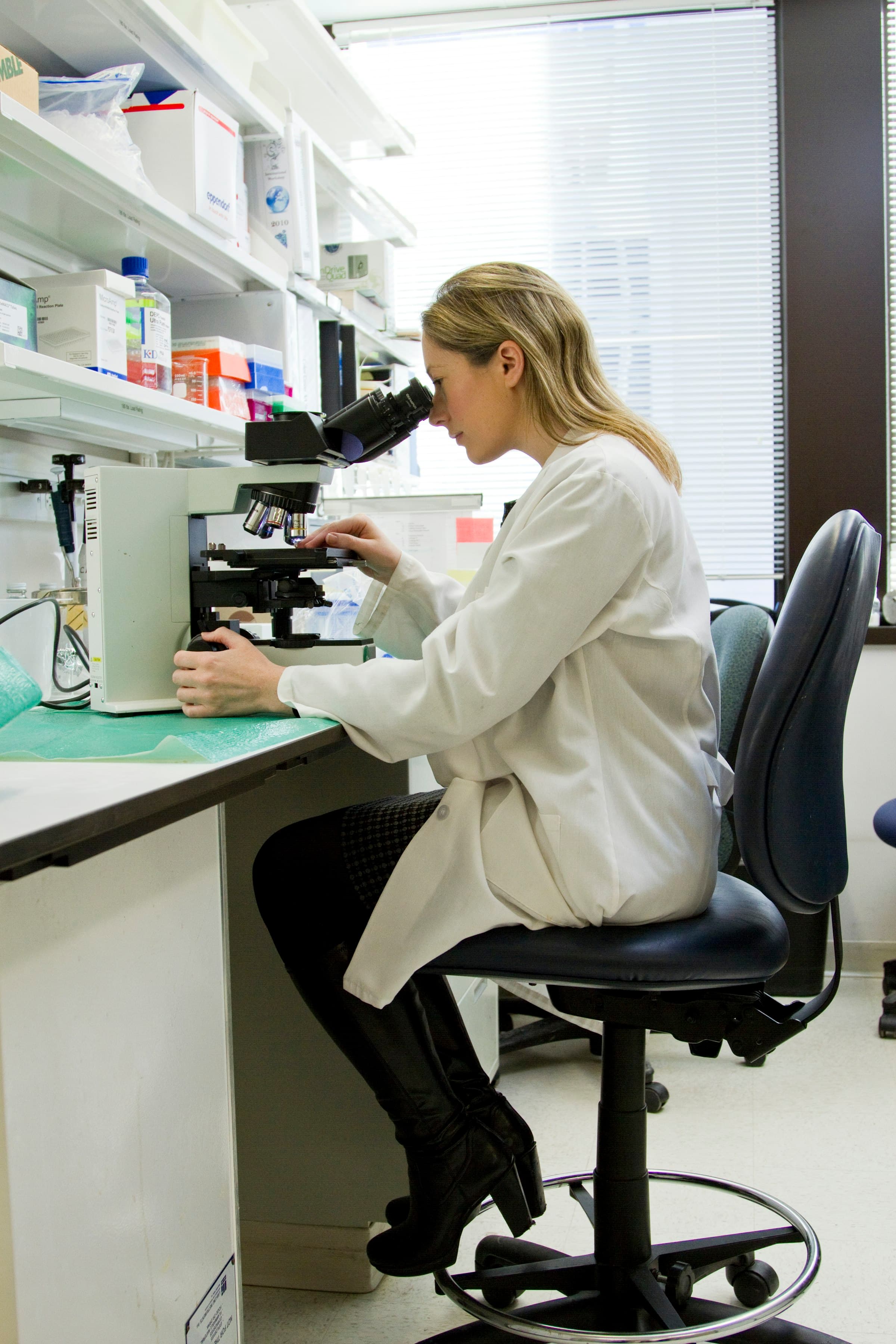 Hands working at the bench in the IDDD wet laboratory
